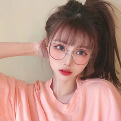 Pinduoduo Irregular Anti-Blue Light Radiation Flat Glasses Frame Can Be Matched With Finished Myopia Glasses For Women With Degree 