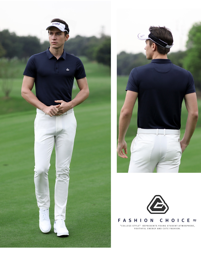 Áo thun nam ngắn tay thể thao golf vải thoáng khí — YF246 nam tay ngắn thoáng khí màu trắng xanh, YF237 nam sọc cổ tay ngắn màu đen, YF239 nam tay ngắn thoáng khí màu xanh nước biển, YF239 nam tay ngắn thoáng khí màu đỏ thẫm chi tiết 6