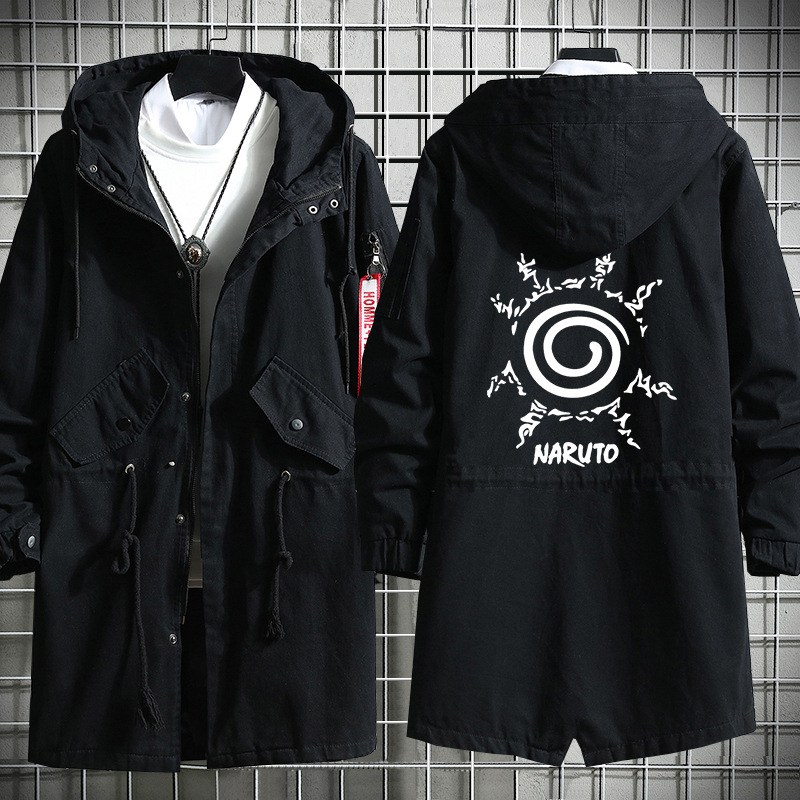 Naruto sasuke yuzhibo familia kakashi dibujos animados otoño e invierno grueso hombres y mujeres estudiante pareja gabardina image 16