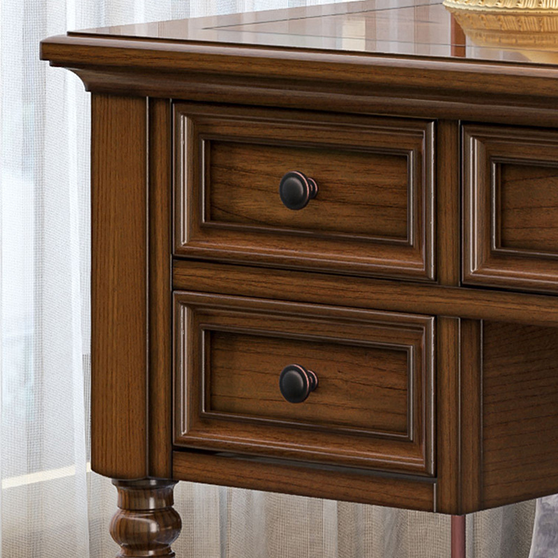 美式电脑学习桌组合办公桌家庭白蜡木卧室家具梳妆桌化妆台家用