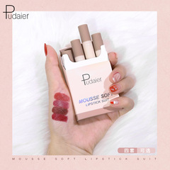 Pudaier絲柔小煙管口紅套裝 啞光柔霧便攜水潤不拔干口紅外貿熱賣