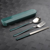 Handheld tableware stainless steel, set for elementary school students for traveling, 3 piece set