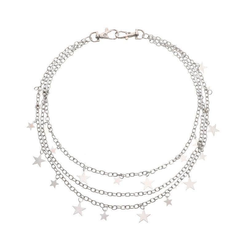 Fashion Popular Punk Style Multi-layer Star Pendant Waist Chain display picture 7