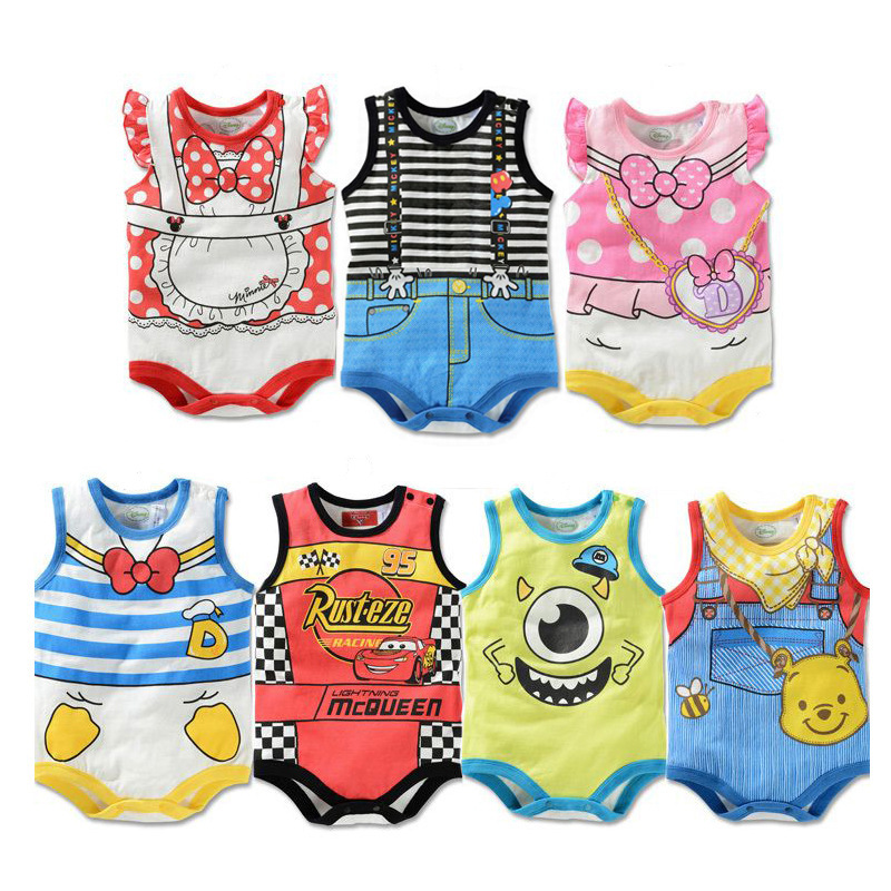 厂家批发儿童爬服 时尚背心无袖连体衣 婴幼儿连身衣一件代发|ms