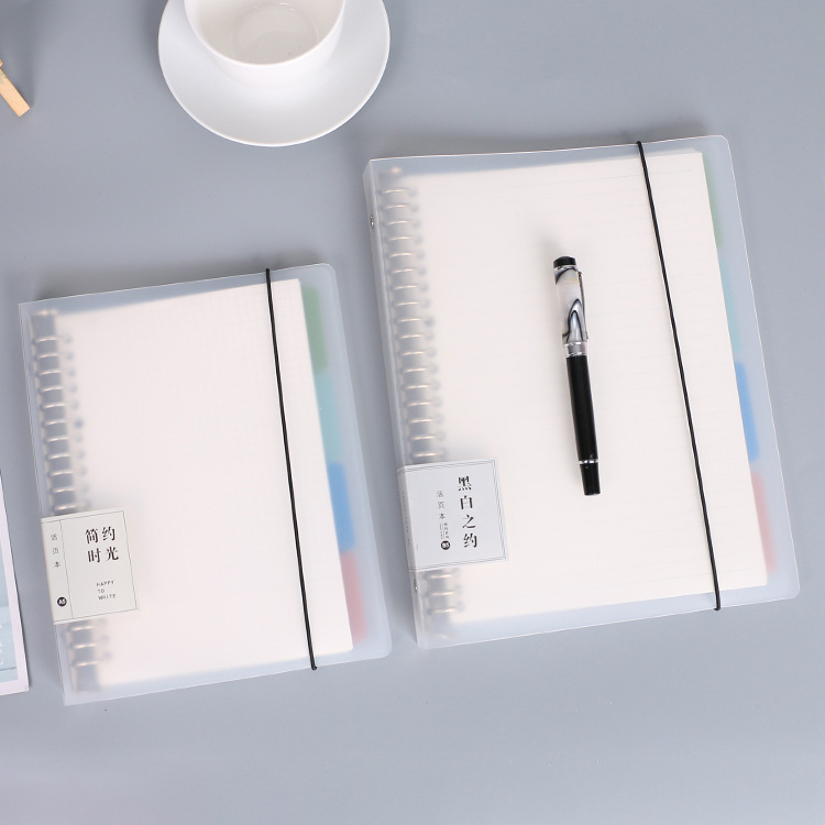 pp transparent Scrub business affairs Loose-leaf Notepad Customized A4 Iron clamp coil notebook Loose leaf wholesale