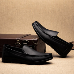 軟面牛皮男豆豆鞋 潮流2021新款駕車鞋 韓版商務軟底休閒皮鞋男