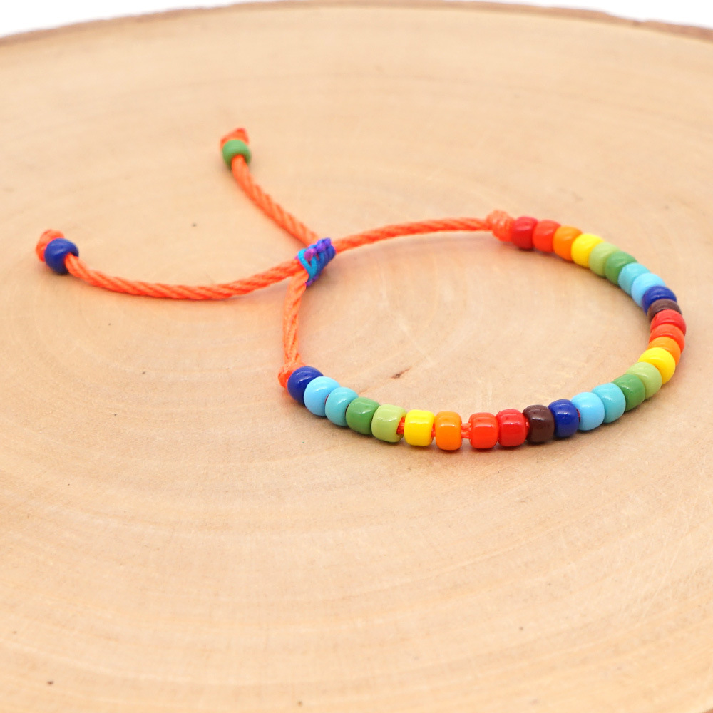 creative Bohemian ethnic rainbow enamel beads glass handmade couple braceletpicture6