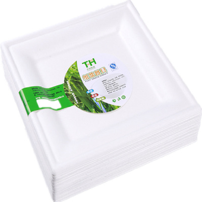 一次性正方形纸盘西餐盘子牛排意面盘白色手工画画方纸盘菜盘代发|ru