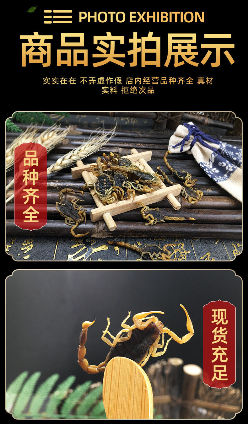 Dried Whole Scorpion Quan Xie 全蝎 Whole Body 100g Culinary and Tonic Herb in use