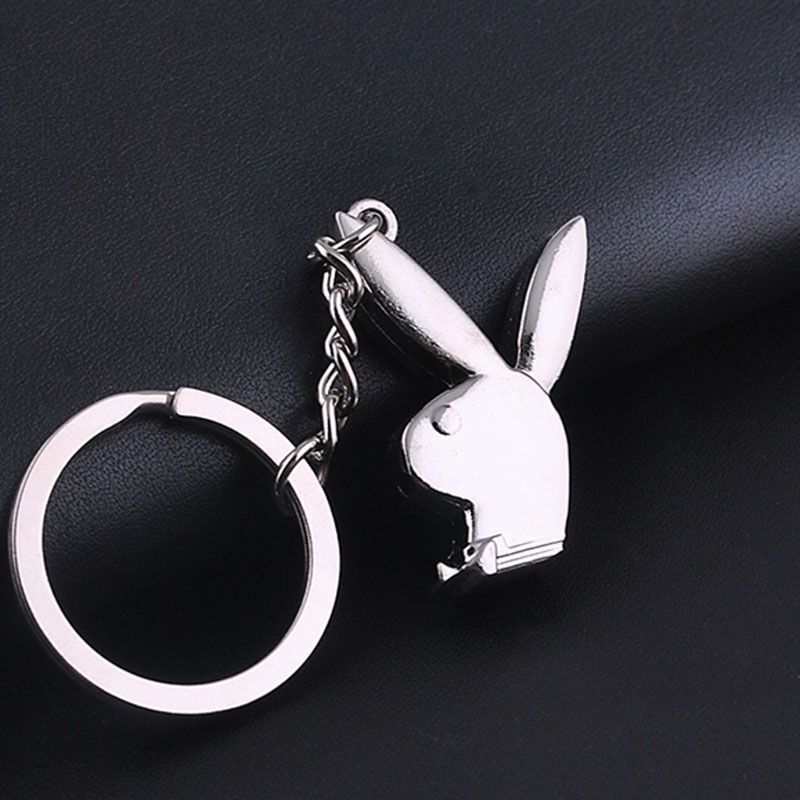 Factory wholesale enterprise brand Playboy keychain pendant men's simulation creative high-end gift laser lettering Factory wholesale enterprise brand Playboy keychain pendant men's simulation creative high-end gift laser lettering