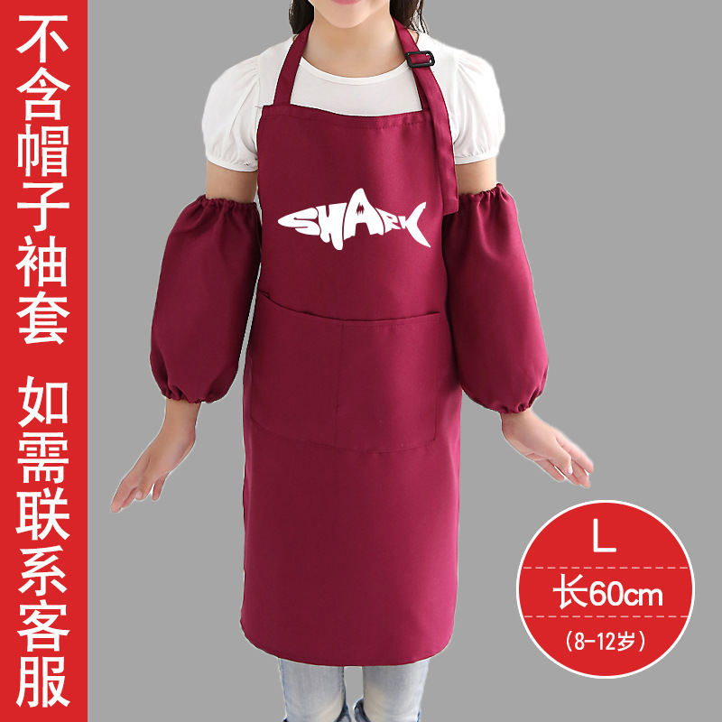 Delantal de pintura de color sólido de moda de estilo coreano anti-incrustante y a prueba de aceite cintura de jardín de infantes ropa de pintura para niños logotipo impreso personalizado