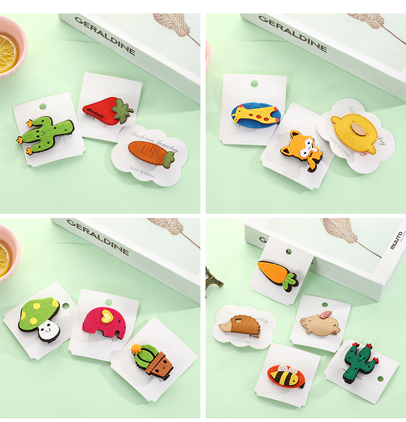 Factory direct supply of Korean version simple, fashionable and cute fruit hair clips, eco-friendly resin children's straight clips, BB clips wholesale detail image 4