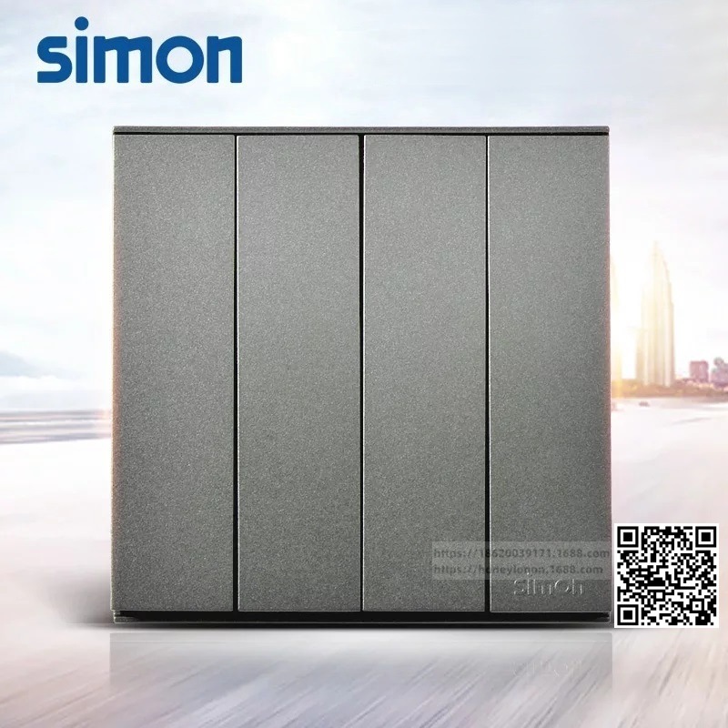 西蒙 simon E6系列 四位单极开关(荧光灰)721041-61