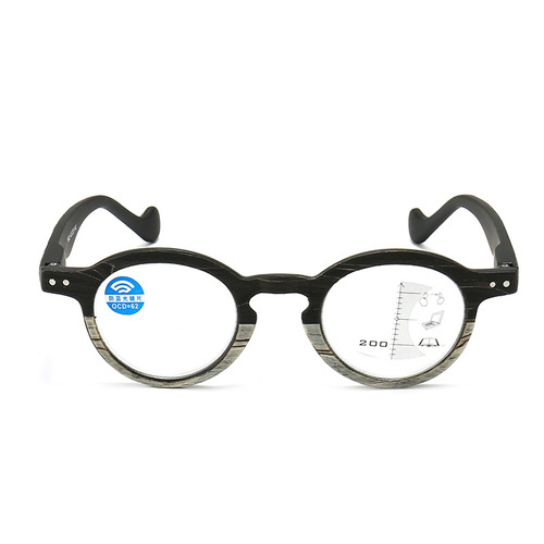 Cross-border new wood grain anti-blue light smart progressive multi-focus reading glasses for men and women, distance and near-use reading glasses trend
