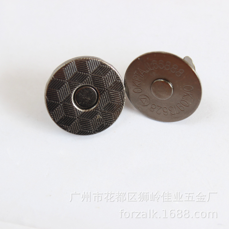 18mm圆形吸扣口金包包配件梅花状磁钮 箱包五金带盖单撞/双撞磁扣-阿里巴巴