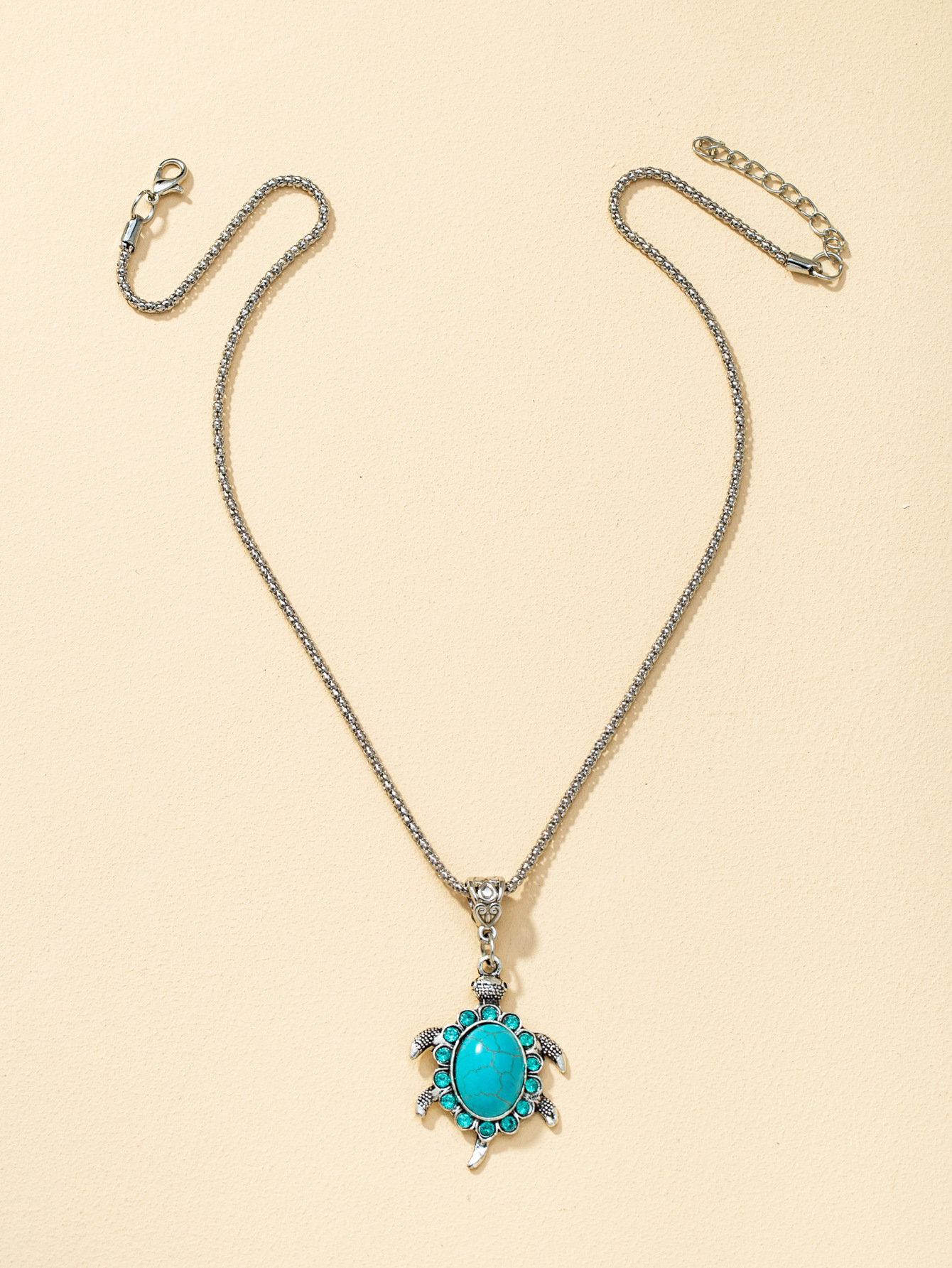 Nouveau Collier De Mode Bleu Diamant Pendentif Tortue display picture 3