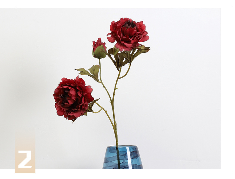 60g Weight Elegant Romantic Peony Plastic Silk Flower Artificial Flowers