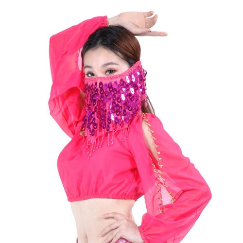 Belly dance veil sequined Indian dance costume accessories belly dance performance props multi-color female phoenix tail piece veil