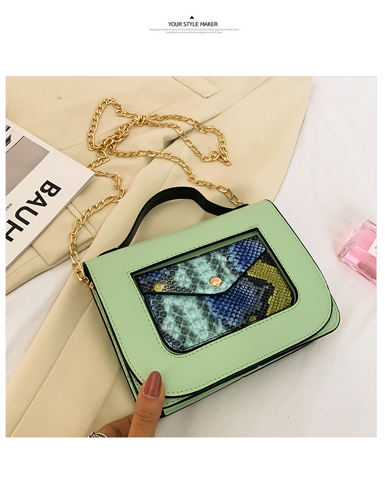 Autumn And Winter Casual New Fashion Snake Print Shoulder Messenger Small Square Bag display picture 6