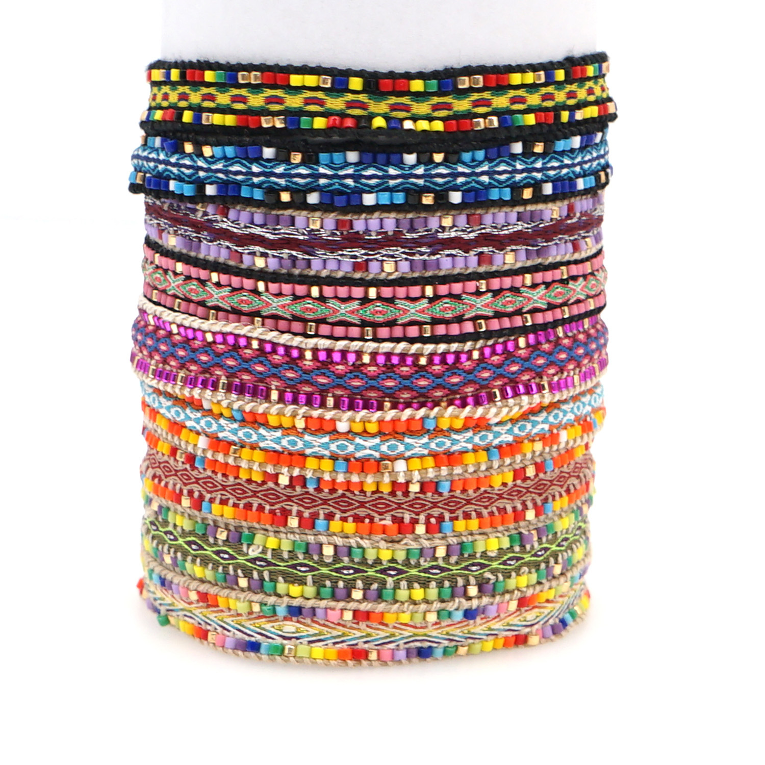 Bohemian Retro Rainbow Beaded Bracelet display picture 21