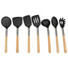 亚马逊跨境现货 烹饪木手柄硅胶厨具7件套装厨房工具铲勺套装铲勺|ru