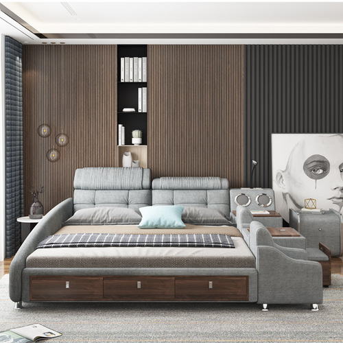 Nordic storage and organization vanity console modern minimalist bedroom futon double fabric bed