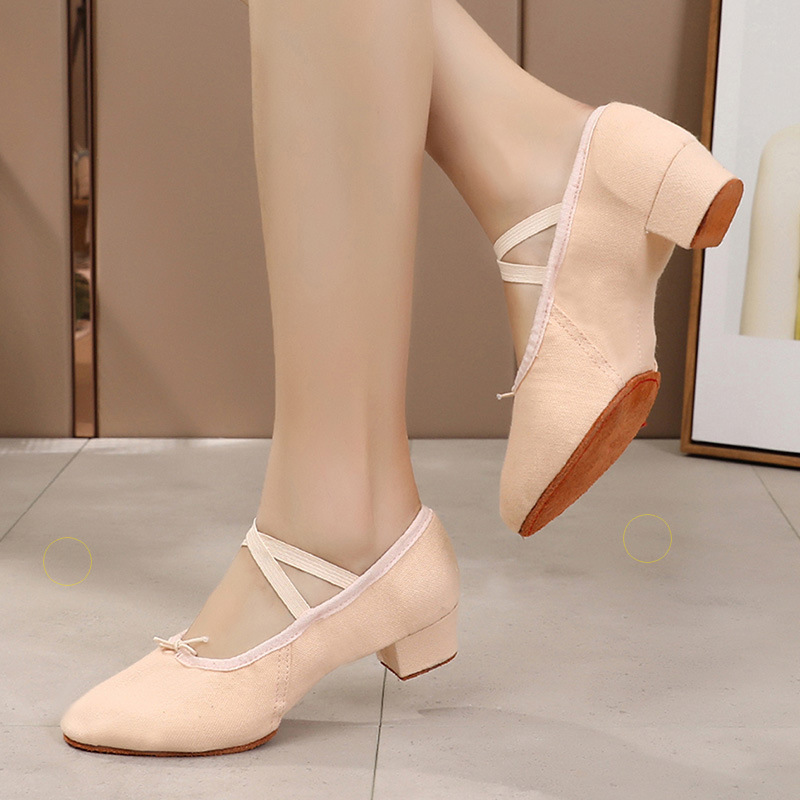 New Soft Sole Practice Shoes Flat Heel Teacher Shoes Dance Shoes Low Heel Indoor Yoga Shoes Canvas Outdoor Ballet Shoes