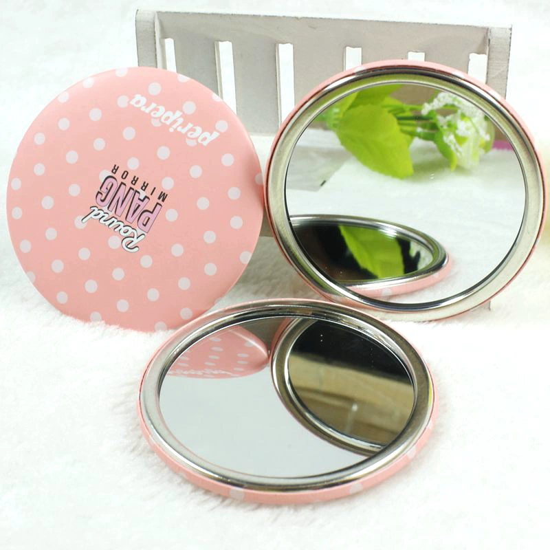 Рекламная Акция Маленькое круглое зеркало для настройки 75-миллиметрового жести с одним зеркалом Портативное Подарочное зеркало