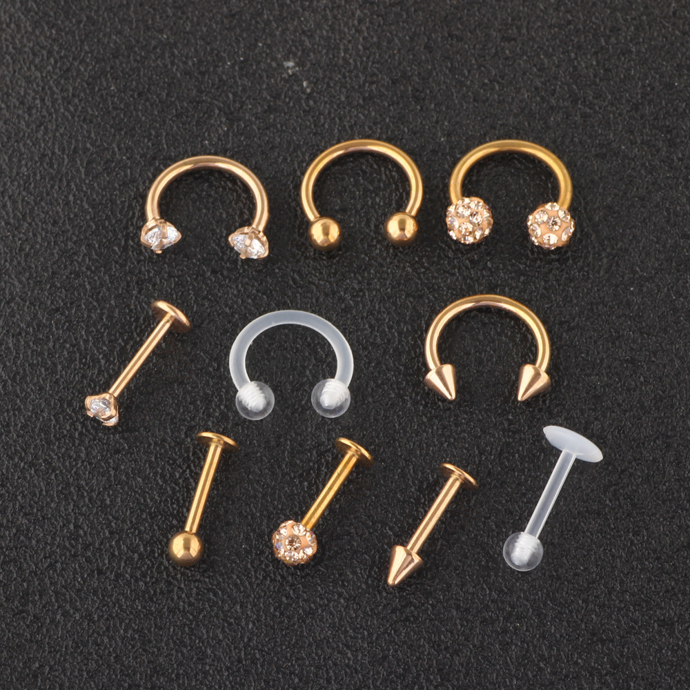 Pointed titanium steel lip stud product view