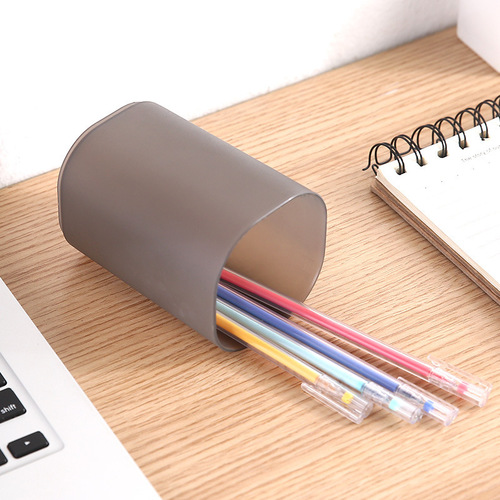 Desktop Transparent Pen Holder Frosted Simple Storage Box Multifunctional Office Storage Tube Student Stationery Supplies Pen Holder Self