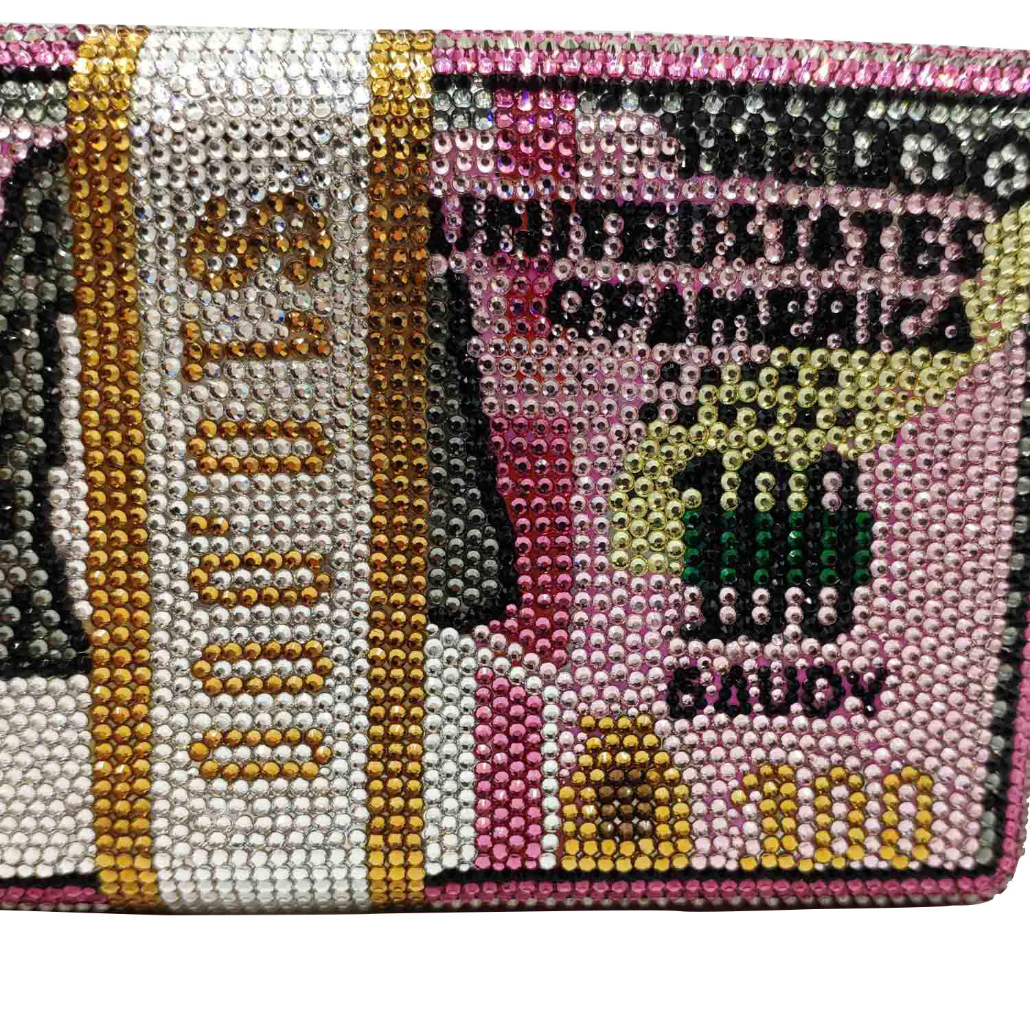 Fashion Women's Bag New Fashion Flat Diamond Pink Dollar Bag Dollar Clutch Bag Banquet Bag display picture 2
