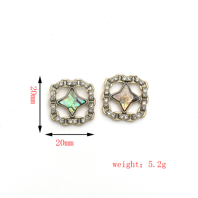 Simple Fashion Metal Retro Hollow Geometric Diamond Earrings display picture 1