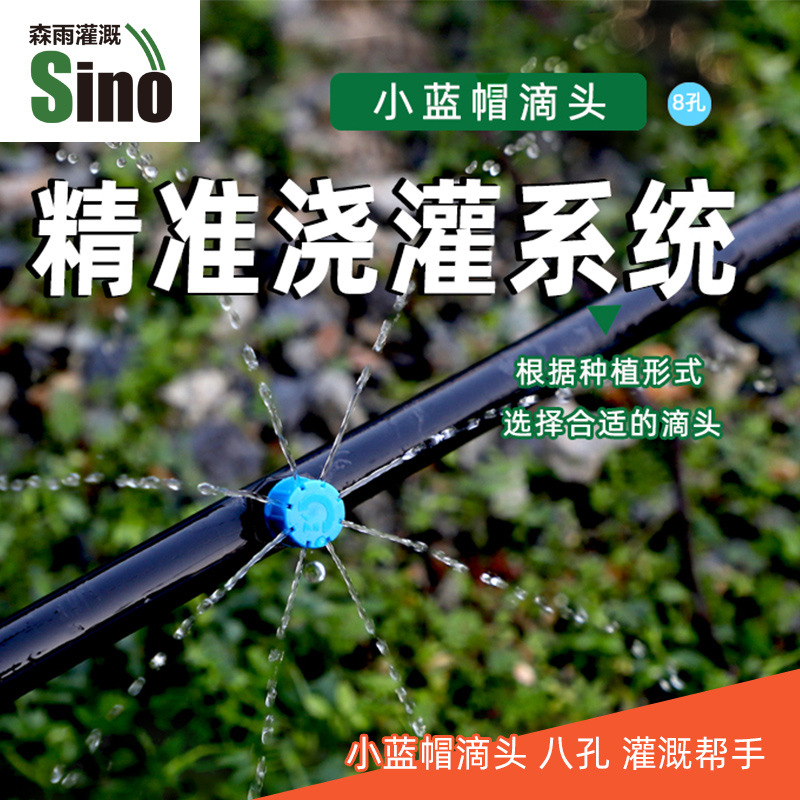 Pequeña gorra azul de ocho agujeros de 8 agujeros de goteo controlable regulable de corriente estable directa tubo de PE sin impuestos