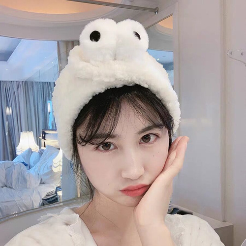 Korean Version Cute Lamb Fleece Face Band Comfortable Seamless Wide Velcro Headband Korean Postpartum Head Scarf Hair Accessory