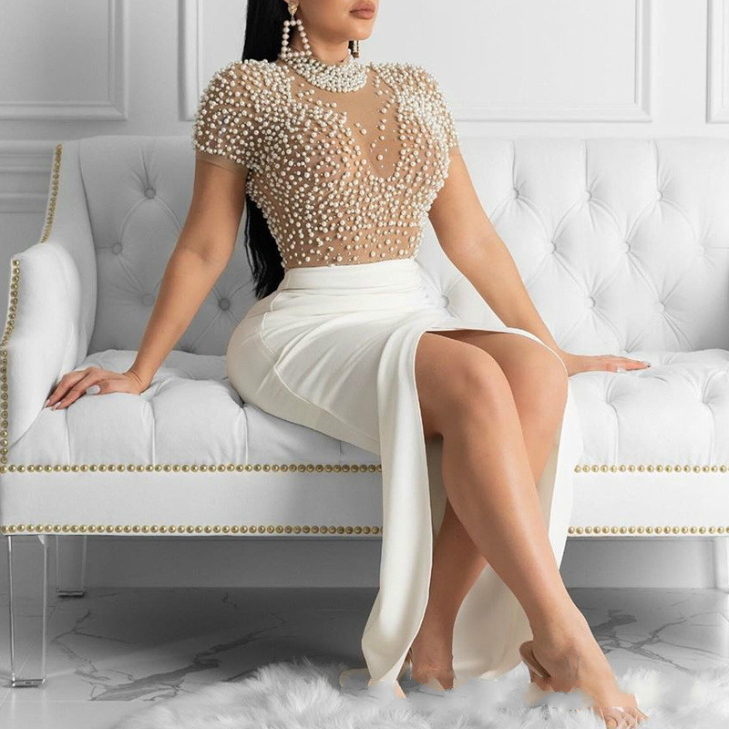 strapless open back dress Lace Mermiad Sexy Long Sleeves See-Through Elegant Unique Modest Cheap   SposaBridal