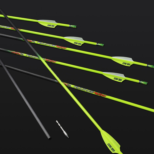 Imported AAE fluorescent colored pure carbon finished arrows exported with 4.2mm inner diameter competitive pure carbon arrows with three thousand degrees straightness