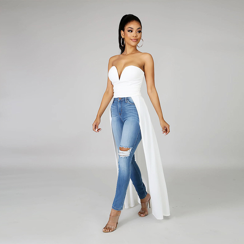 Wrapped Strapless Long Top wholesale clothing vendor Nihaostyles NSCYF68263