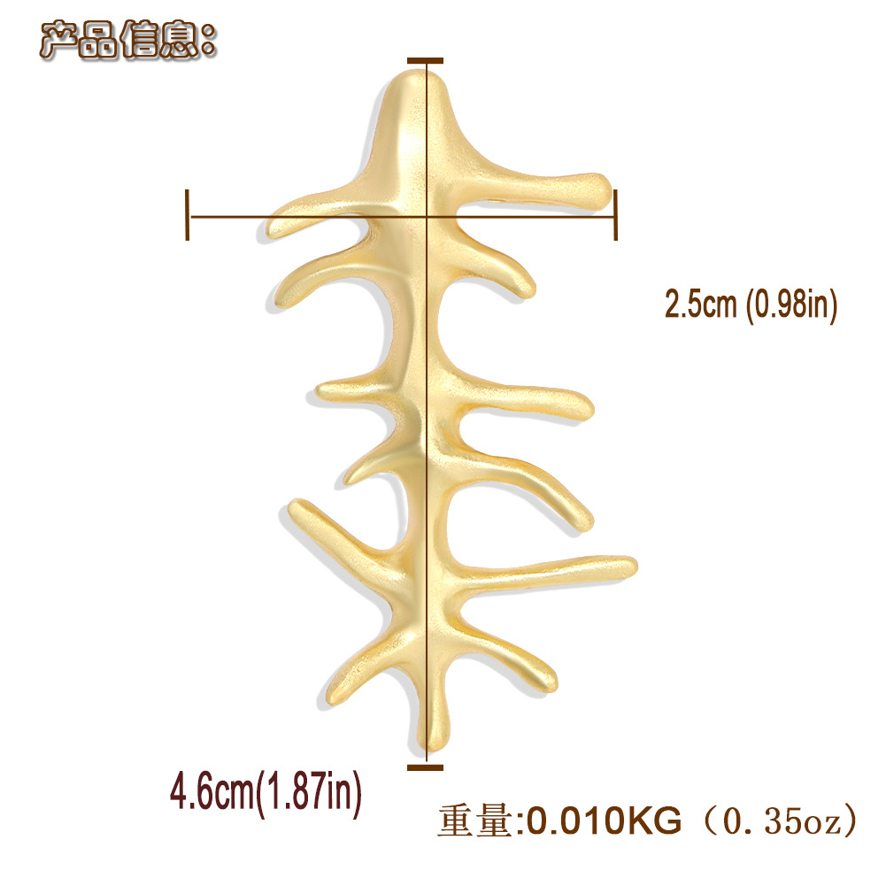 الكورية الأزياء الإبداعية غير النظامية هندسية شكل سبائك تصفيح أقراط display picture 1