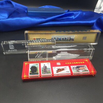 厂家直销水晶内雕箔片彩印镇纸文房四宝办公校庆礼品工艺品定制