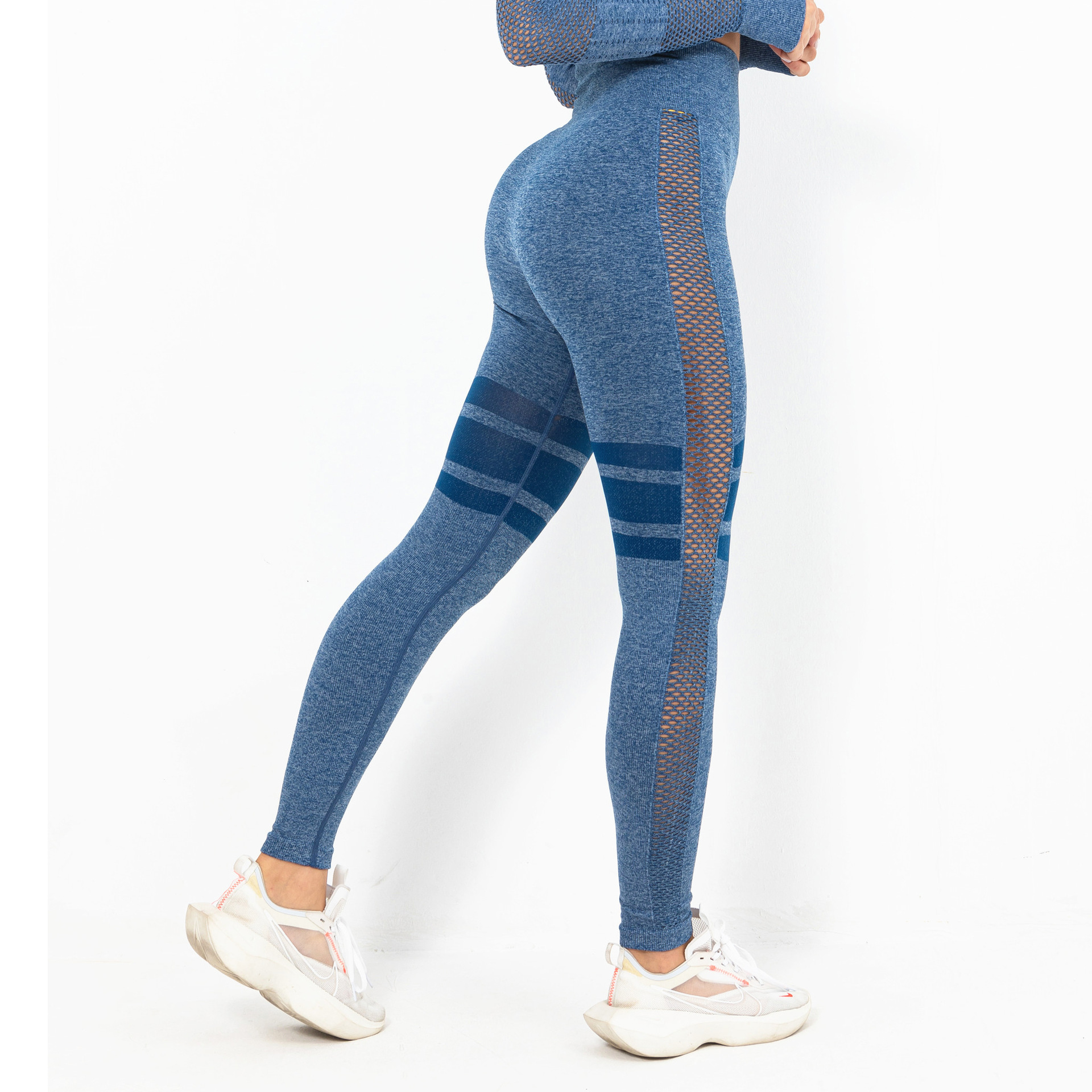 pantalones deportivos sin costuras de cintura alta para correr y levantar la cadera NSNS12256