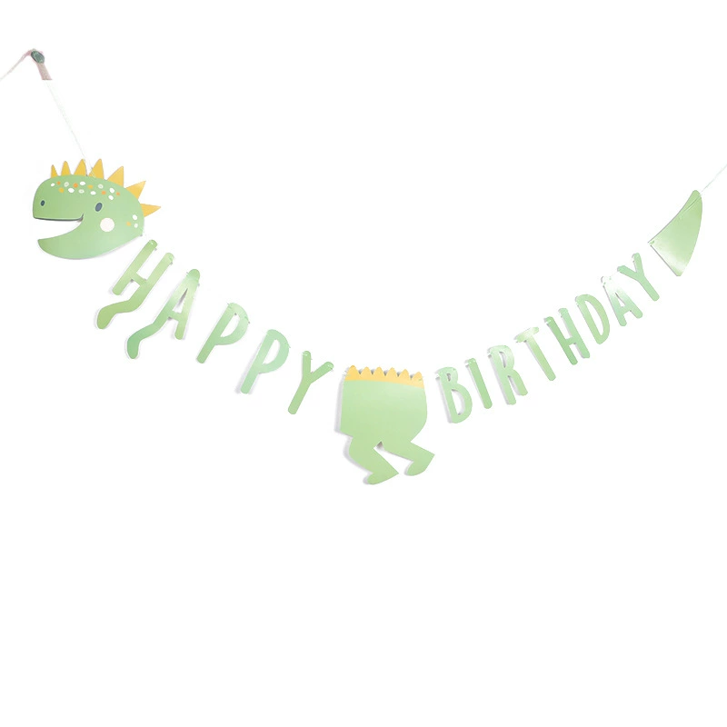 Флажок с динозавром Spot HAPPYBIRTHDAY, тема вечеринки ко дню рождения, баннер, украшение фона для малыша-мальчика