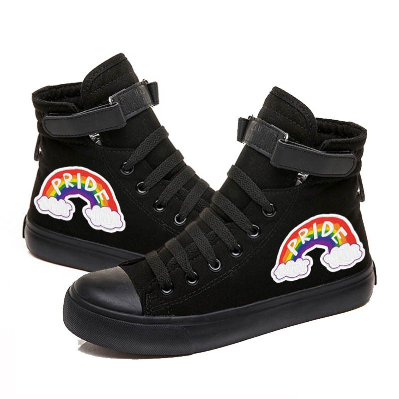 Unisex Casual Rainbow Round Toe Canvas Shoes display picture 8