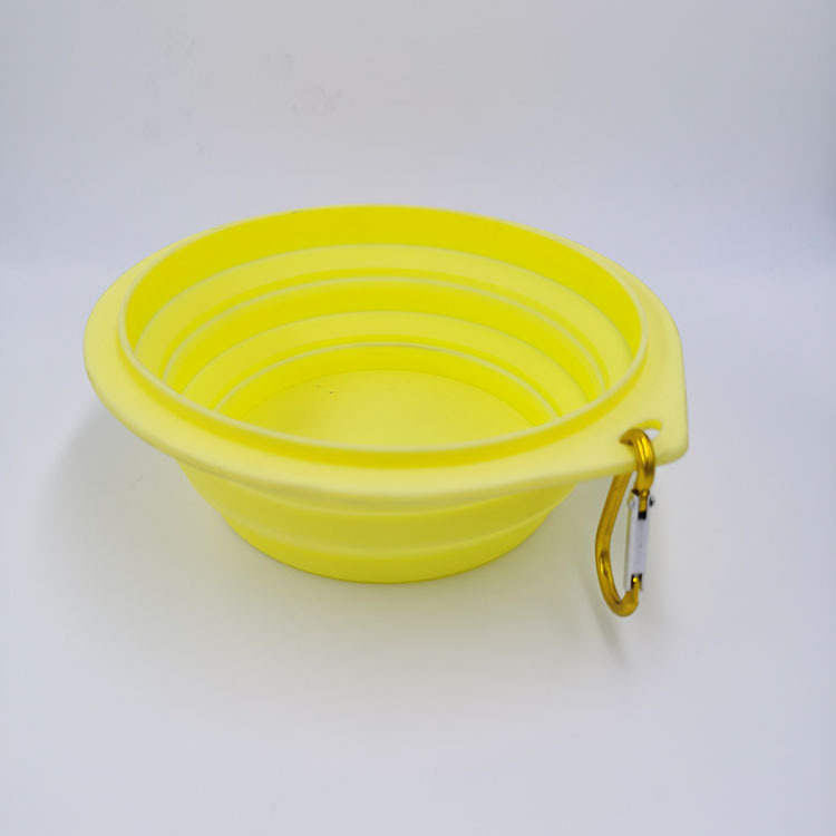 Portátil plegable perro tazón silicona Pet Bowl gato tazón beber tazón al aire libre viajes colgando tazón de comida fábrica al por mayor