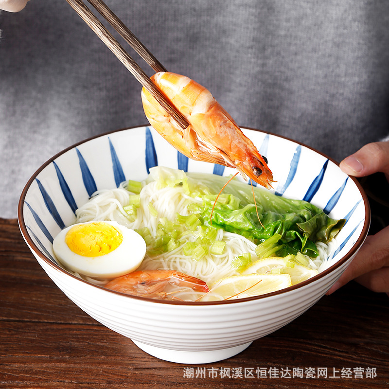 面条碗大碗家用大号汤碗餐具陶瓷泡面碗斗笠碗喇叭碗冷面碗拉面碗