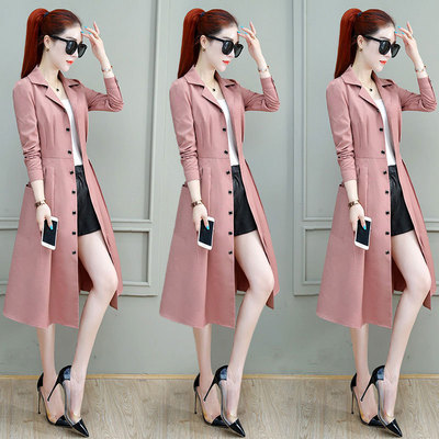 lady Windbreaker In paragraph 2020 new pattern Spring Popular Women's wear Mid length version spring and autumn High-end atmosphere coat overcoat