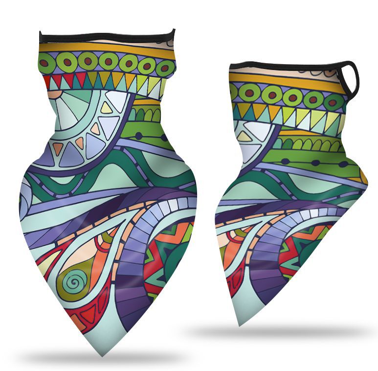 Oído-colgando triángulo bufanda hielo malla de seda máscara transpirable cuello cubierta al aire libre equitación pesca a prueba de viento protector solar cara toalla bufanda