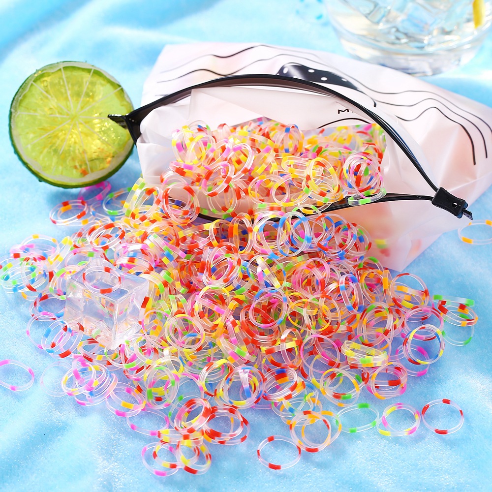 Hair Disposable Strong Pulling Continuous Small Rubber Band Hair Accessories Jelly Color Hair Tie Wholesale Nihaojewelry display picture 4