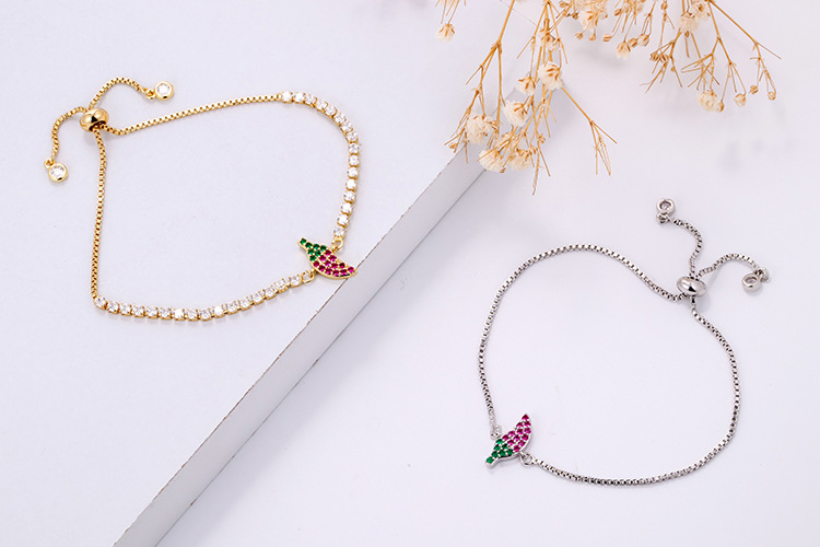 10g Weight Bracelets Classification Anniversary, Business, Travel Occasion Copper Material Geometric Pattern Women'S Gender Fashion Style Fashion Rainbow Zircon Geometric Pull-out Bracelet 15