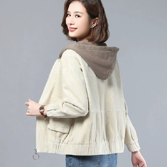Оверсайз дамский костюм из вельвета demi-season leisure jacket в армейской зелени, кофе, персик - размеры M до 3XL