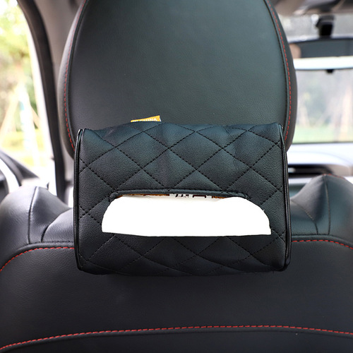 Car Leather Tissue Box Hanging Car Seat Back Skylight Sun Visor Armrest Box Creative Paper Box Car Supplies